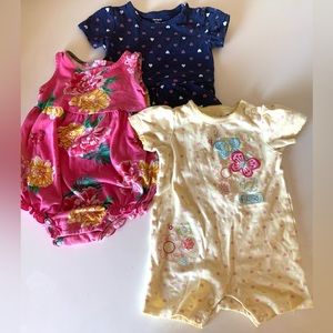 Old Navy Infant Girl Bundle of 3 Onesies